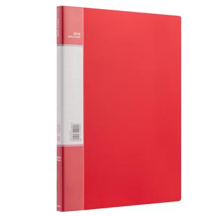 得力红色资料册A4文件透明内页试卷收纳文具整理办公专用用品文件夹产检收纳册奖状收集册学生画册收纳插页款