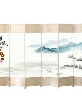 中式小户型折叠屏风隔断移动玄关