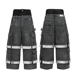 TecNineGroup DROP3 CARGO PANTS双腰可拆卸工装裤水洗黑灰消防裤