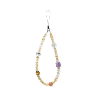 金玉满堂天然紫水晶手机链金发晶绿幽灵黄虎眼水晶挂件配饰挂绳