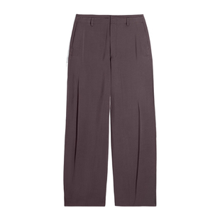 Lemaire 26春夏咖色女士斜纹布褶皱休闲裤正品代购PA1276LF1611BR