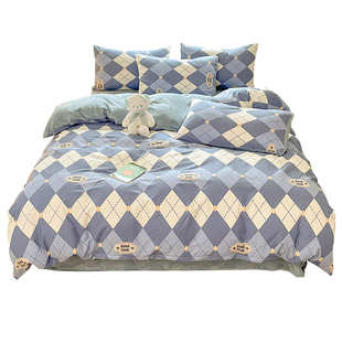 儿童四件套纯棉加绒全棉单面绒珊瑚牛奶绒床单被套冬天三件套男孩