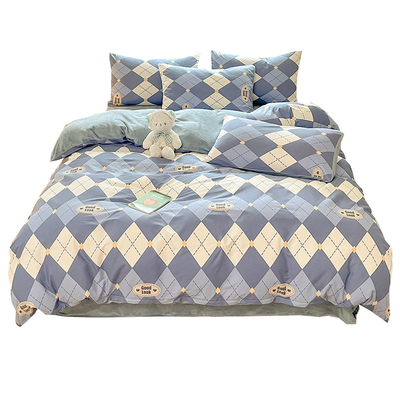 儿童纯棉加绒四件套牛奶绒加厚