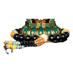 德田车载太阳能自动旋转摆件汽车中控仪表台男女平安轮转筒装饰品