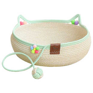 冬季保暖猫窝藤编猫抓板四季通用耐抓耐磨可水洗宠物睡觉窝不掉屑