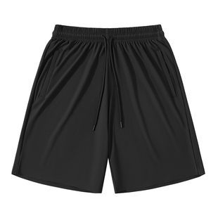 班尼路S&K系列黑色运动裤男款夏季凉感透气短裤宽松抽绳五分裤薄A