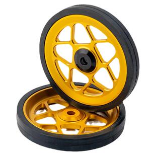 小布自行车易行轮CNC铝合金超轻配件折叠车伸缩杆拖拽轮大轮80mm