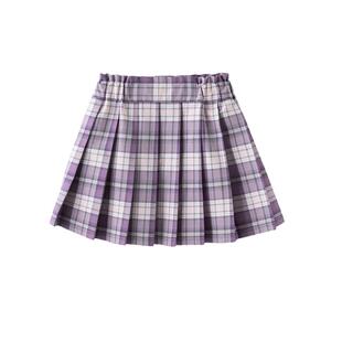 戴维贝拉女童格子半身裙女孩JK百褶裙儿童学院风裙子2026春季新款