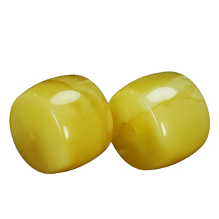 天然蜜蜡桶形对珠腰珠隔珠顶珠散珠耳环裸珠石原矿鸡油黄黄白花