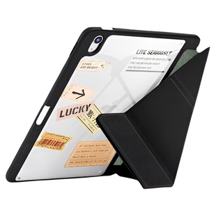 morock适用苹果2025ipad保护壳11代air7保护套带笔槽air6/5/4平板pro11透明防弯亚克力2024Y型10.2寸10代壳子