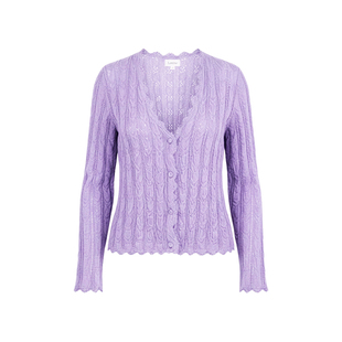 Lorene羊绒衫女修身短款波西米亚法式风针织衫薄款毛衣外套打底衫