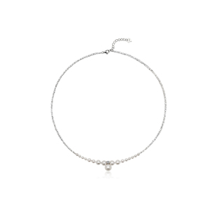 老凤祥官方淡水珍珠项链星河渐变珍珠碎银子吊坠正品轻奢锁骨链