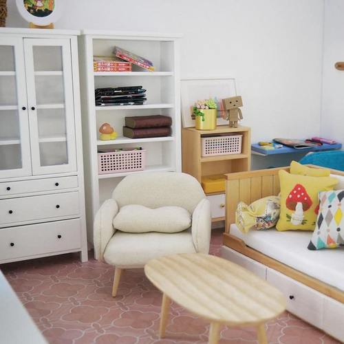 10分12分0b11娃书房柜微缩配件客厅屋书柜模型斗置物架储物柜