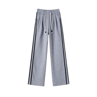 运动长裤子少女秋冬装2025新款初中高中学生宽松休闲大童直筒加长