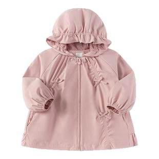 巴拉巴拉balaOne宝宝外套女童装连帽上衣2025新款秋装防风防泼水
