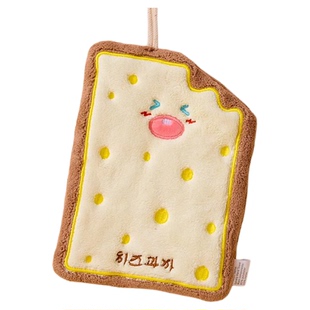 挂式可爱擦手巾卫生间卡通擦手帕吸水加厚洗手浴室小方巾厨房擦手