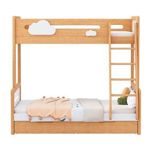 顾家家居儿童床实木上下床双层床北欧榉木子母床上下铺组合高低床