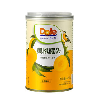 DOLE都乐糖水型黄桃罐头425g*1罐砀山黄桃水果休闲零食方便食品