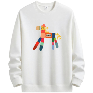 NASA卫衣男士2026新款加绒男生春秋冬季青少年宽松马年内搭上衣男