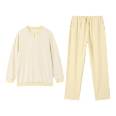 【门店同款】全棉时代男女针织家居套装情侣睡衣圆领套头长袖