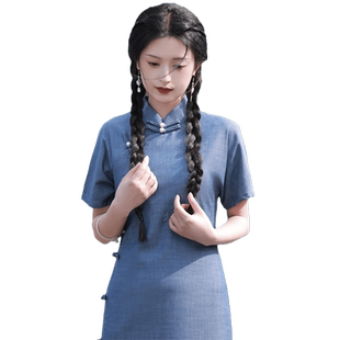 古法全开襟一片式无省旗袍文艺少女复古民国风传统大学生日常可穿