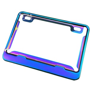 不锈钢烧蓝摩托车牌照框适用于本田春风铃木豪爵无极三阳等车牌架