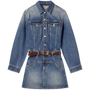 【免定金】[挺括有型]防晒Miss Sixty26春夏牛仔连身连衣裙配腰带