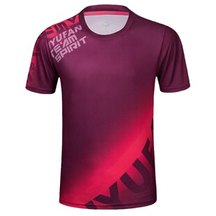 羽毛球服上衣男女套装短袖速干乒乓球队服训练运动比赛服定制印字