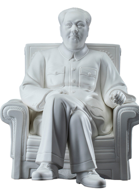 白色陶瓷毛主席坐像为人民服务