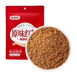 稻稻熊红糖405g甘蔗食糖烘焙原料可作老黑糖姜枣茶调味饮品