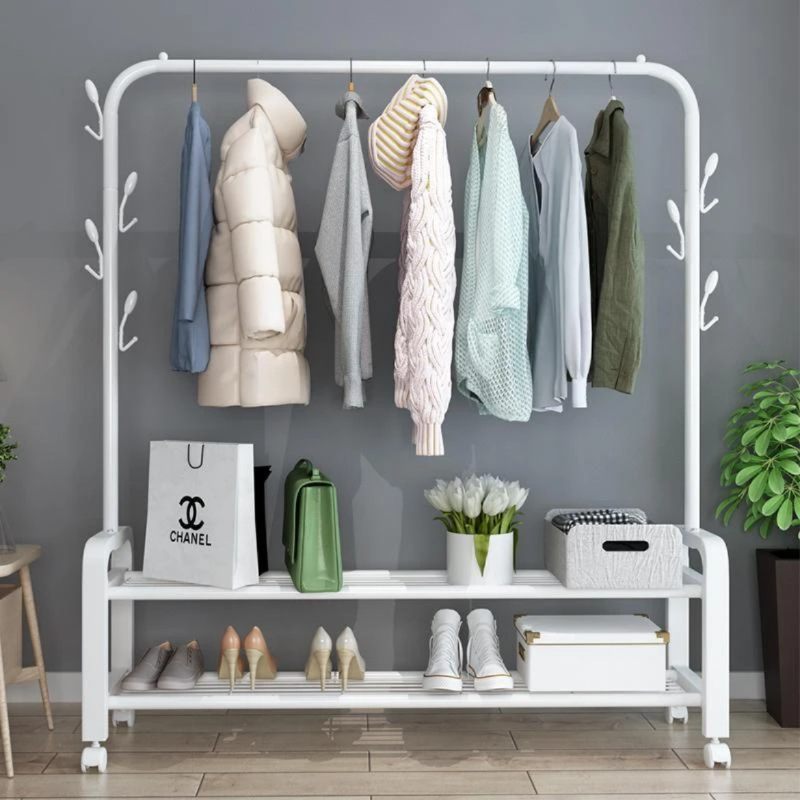 衣帽架简易晾衣架落地室内家用卧室架单衣服收纳挂衣架子杆式阳台