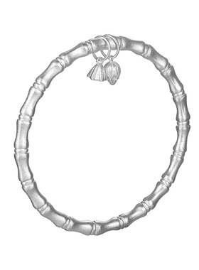 老银匠999足银竹叶两世欢手镯