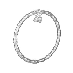 老银匠s999纯银手镯两世欢竹节闭口情人节礼物古法足银手镯送女友