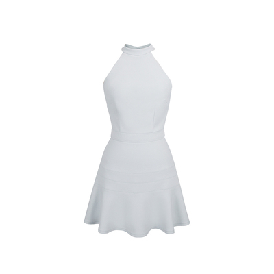 气质通勤挂脖削肩收腰弹力显瘦