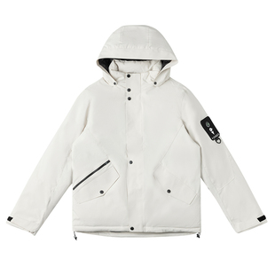 venque/范克男士短款保暖加厚白色羽绒服外套男生款2025新款冬季