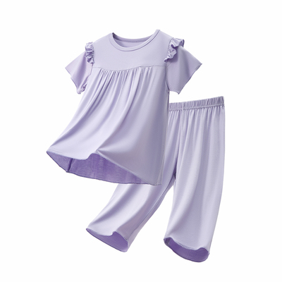 飞飞袖宽松莫代尔女童套装家居服