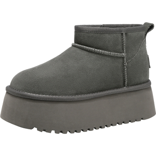 厚底10cm内增高雪地靴女冬2025新款小个子加绒保暖防水棉鞋短筒靴