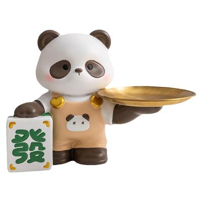 可爱招财熊猫摆件玄关钥匙收纳