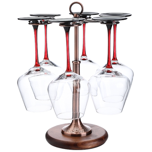 创意实木红酒杯架悬倒高脚杯吊杯架高档现代简约酒柜摆件家用展示