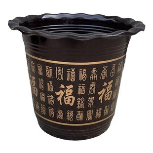 家用大花盆栽树花卉盆栽秋冬花盆种莱盆八方来财树大口径圆胶花盆