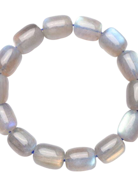 天然水晶灰月光桶珠单圈手链包邮