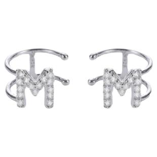 字母耳夹女无耳洞925纯银高级感小众耳环2025年新款潮耳骨夹耳钉