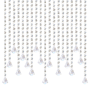 水晶八角珠珠帘散珠DIY手工串珠玻璃珠子灯饰配件按斤售婚庆路引