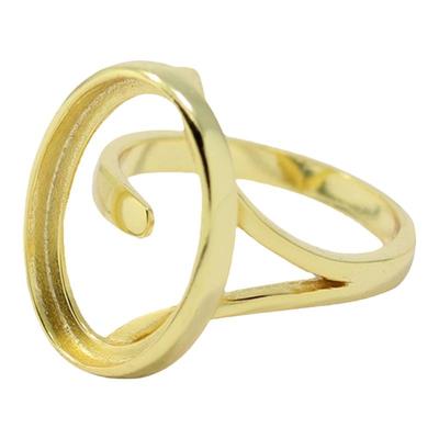 男女款S925纯银DIY镶嵌戒指空托