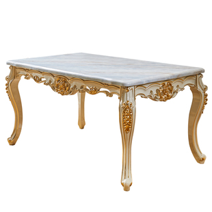 欧式方桌美式别墅餐厅大理石长方饭桌家用实木桌子餐桌椅组合方桌