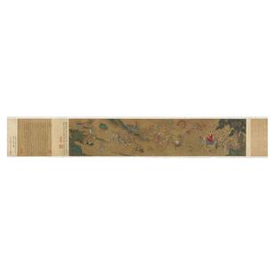 仇英揭钵图卷复古书画人物国画真迹高清微喷仿古复制装裱手卷装饰