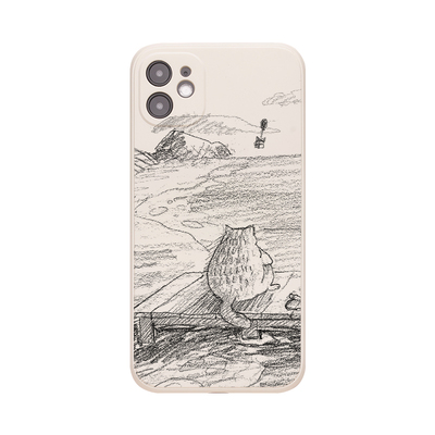 海边的猫苹果安卓小众全包手机壳