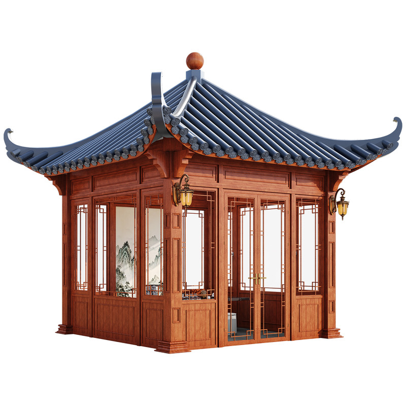 古建风格铝合金阳光房可来厂参观