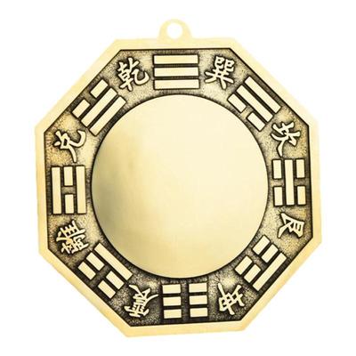 黄铜八卦镜桃木凸镜凹面挂件