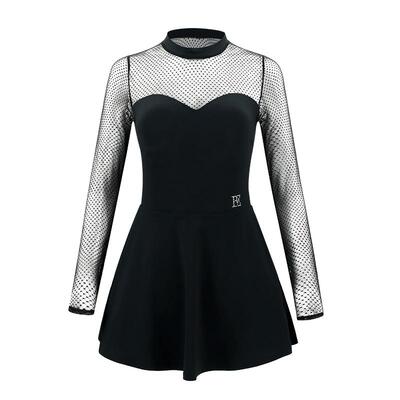 BE范德安小黑裙系列暗花连体泳衣